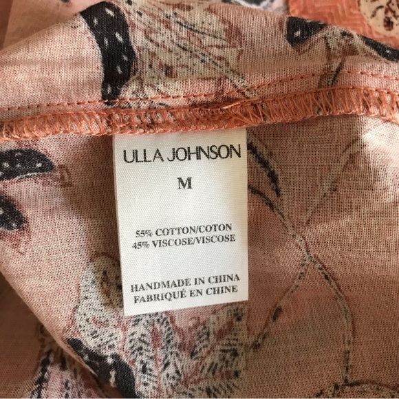 ULLA JOHNSON Primrose Puff Sleeve Tiered Midi Dress - Picture 12 of 13